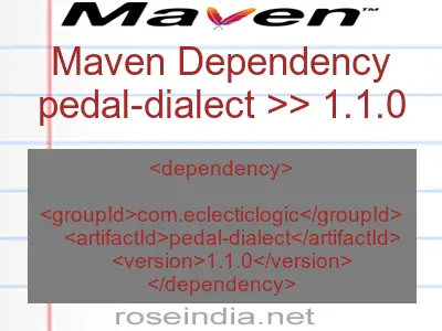 Maven dependency of pedal-dialect version 1.1.0