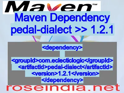 Maven dependency of pedal-dialect version 1.2.1