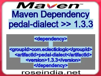 Maven dependency of pedal-dialect version 1.3.3