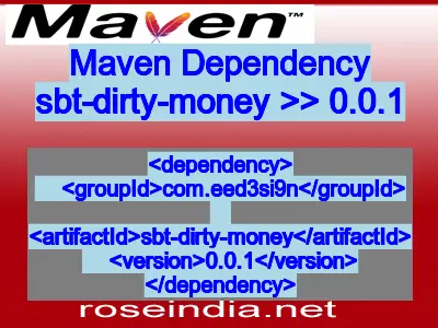 Maven dependency of sbt-dirty-money version 0.0.1