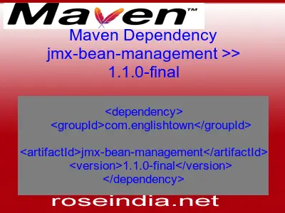 Maven dependency of jmx-bean-management version 1.1.0-final
