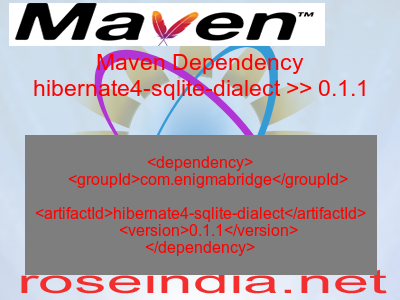 Maven dependency of hibernate4-sqlite-dialect version 0.1.1