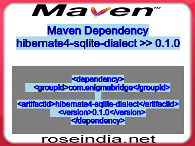 Maven dependency of hibernate4-sqlite-dialect version 0.1.0