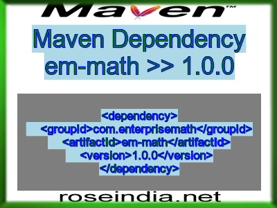 Maven dependency of em-math version 1.0.0