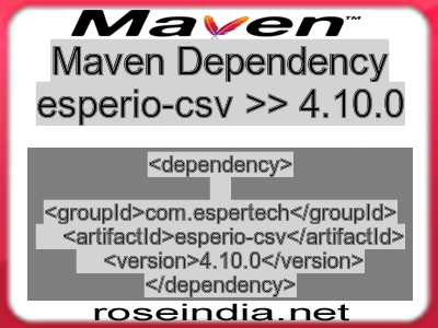 Maven dependency of esperio-csv version 4.10.0