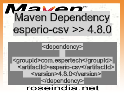 Maven dependency of esperio-csv version 4.8.0