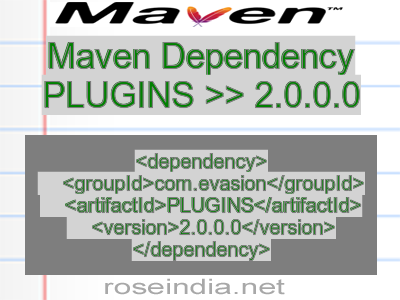 Maven dependency of PLUGINS version 2.0.0.0