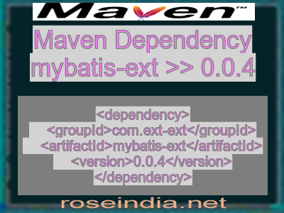 Maven dependency of mybatis-ext version 0.0.4