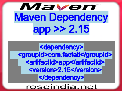 Maven dependency of app version 2.15