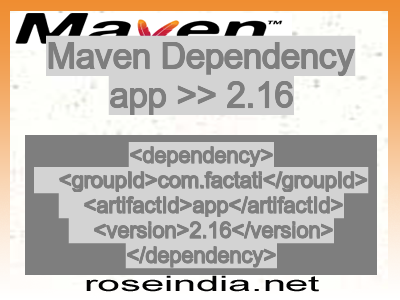 Maven dependency of app version 2.16