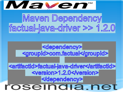 Maven dependency of factual-java-driver version 1.2.0