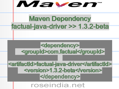 Maven dependency of factual-java-driver version 1.3.2-beta