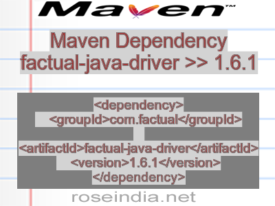 Maven dependency of factual-java-driver version 1.6.1