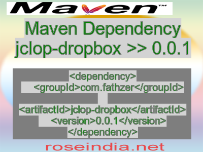 Maven dependency of jclop-dropbox version 0.0.1