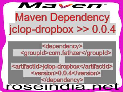 Maven dependency of jclop-dropbox version 0.0.4