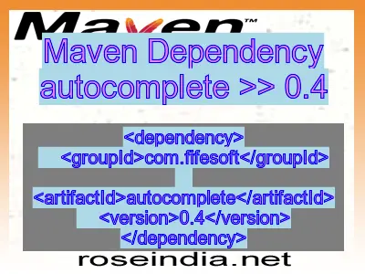 Maven dependency of autocomplete version 0.4