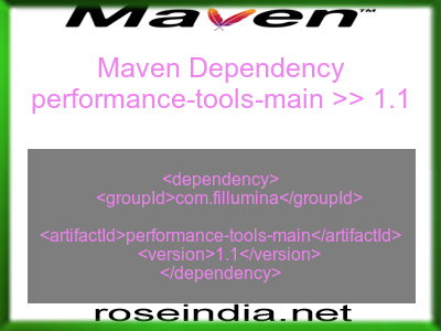 Maven dependency of performance-tools-main version 1.1