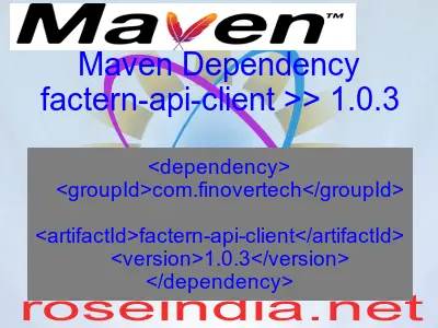 Maven dependency of factern-api-client version 1.0.3