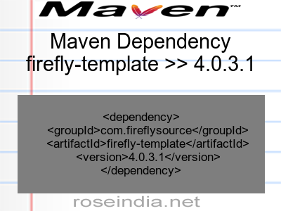 Maven dependency of firefly-template version 4.0.3.1