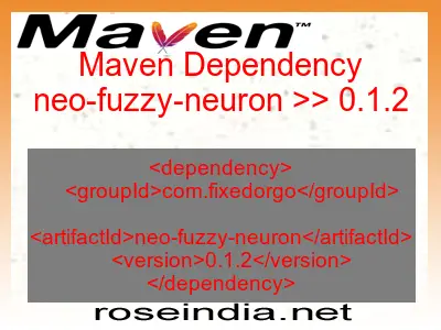 Maven dependency of neo-fuzzy-neuron version 0.1.2