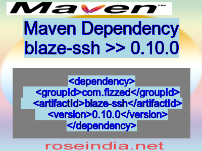 Maven dependency of blaze-ssh version 0.10.0