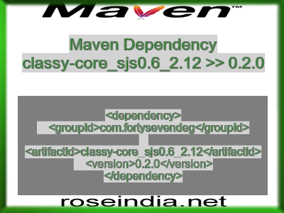 Maven dependency of classy-core_sjs0.6_2.12 version 0.2.0