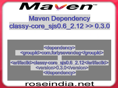 Maven dependency of classy-core_sjs0.6_2.12 version 0.3.0