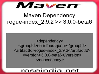 Maven dependency of rogue-index_2.9.2 version 3.0.0-beta6