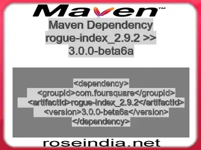 Maven dependency of rogue-index_2.9.2 version 3.0.0-beta6a