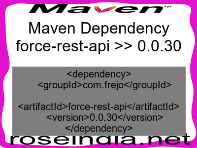Maven dependency of force-rest-api version 0.0.30
