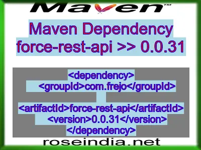Maven dependency of force-rest-api version 0.0.31