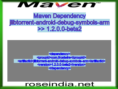 Maven dependency of jlibtorrent-android-debug-symbols-arm version 1.2.0.0-beta2