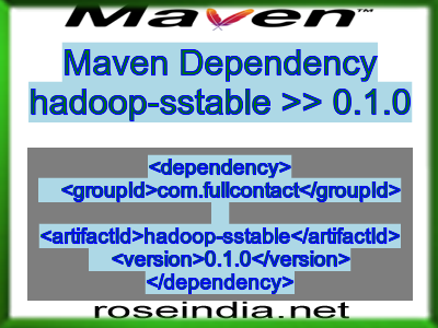 Maven dependency of hadoop-sstable version 0.1.0