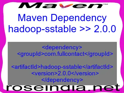 Maven dependency of hadoop-sstable version 2.0.0