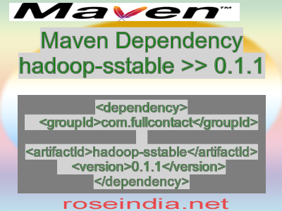 Maven dependency of hadoop-sstable version 0.1.1