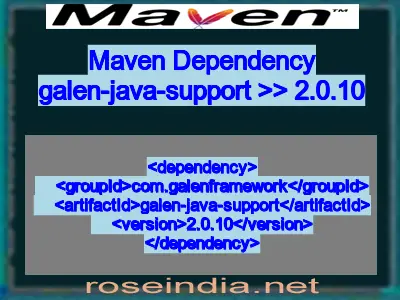 Maven dependency of galen-java-support version 2.0.10