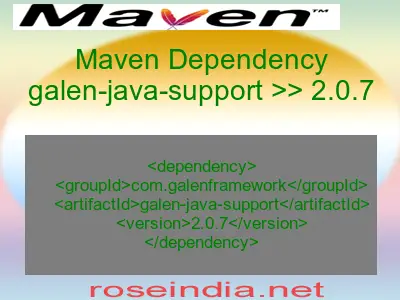 Maven dependency of galen-java-support version 2.0.7