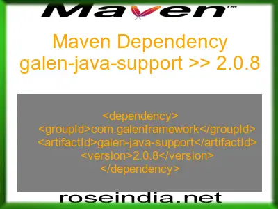 Maven dependency of galen-java-support version 2.0.8