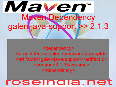 Maven dependency of galen-java-support version 2.1.3
