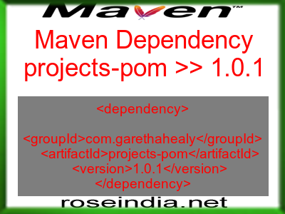 Maven dependency of projects-pom version 1.0.1