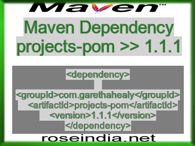 Maven dependency of projects-pom version 1.1.1