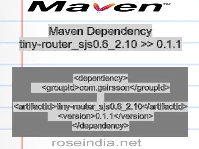 Maven dependency of tiny-router_sjs0.6_2.10 version 0.1.1