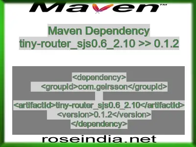 Maven dependency of tiny-router_sjs0.6_2.10 version 0.1.2