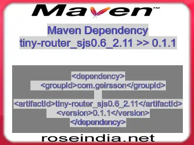 Maven dependency of tiny-router_sjs0.6_2.11 version 0.1.1