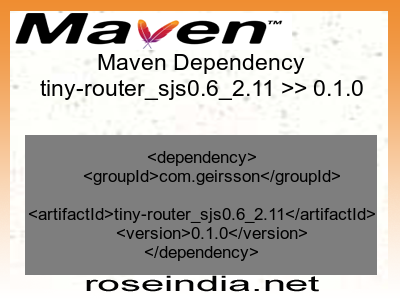 Maven dependency of tiny-router_sjs0.6_2.11 version 0.1.0