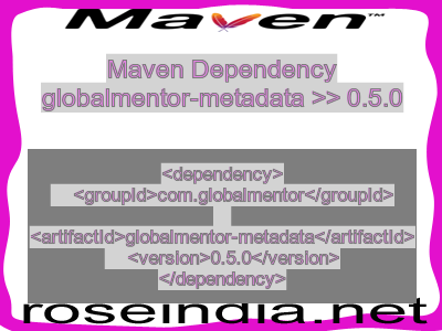 Maven dependency of globalmentor-metadata version 0.5.0
