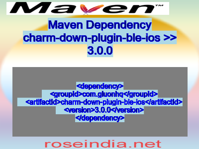 Maven dependency of charm-down-plugin-ble-ios version 3.0.0
