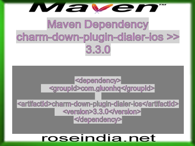 Maven dependency of charm-down-plugin-dialer-ios version 3.3.0