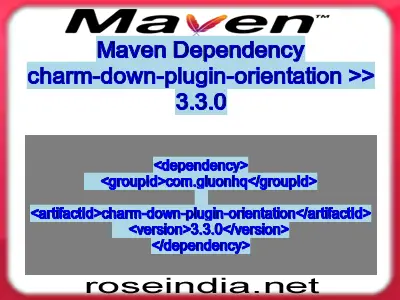 Maven dependency of charm-down-plugin-orientation version 3.3.0