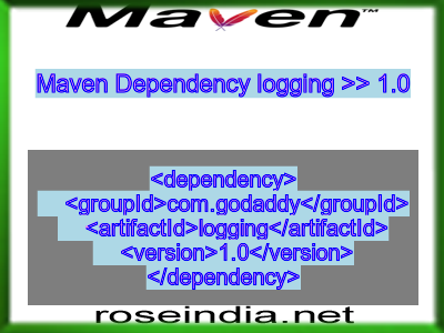 Maven dependency of logging version 1.0